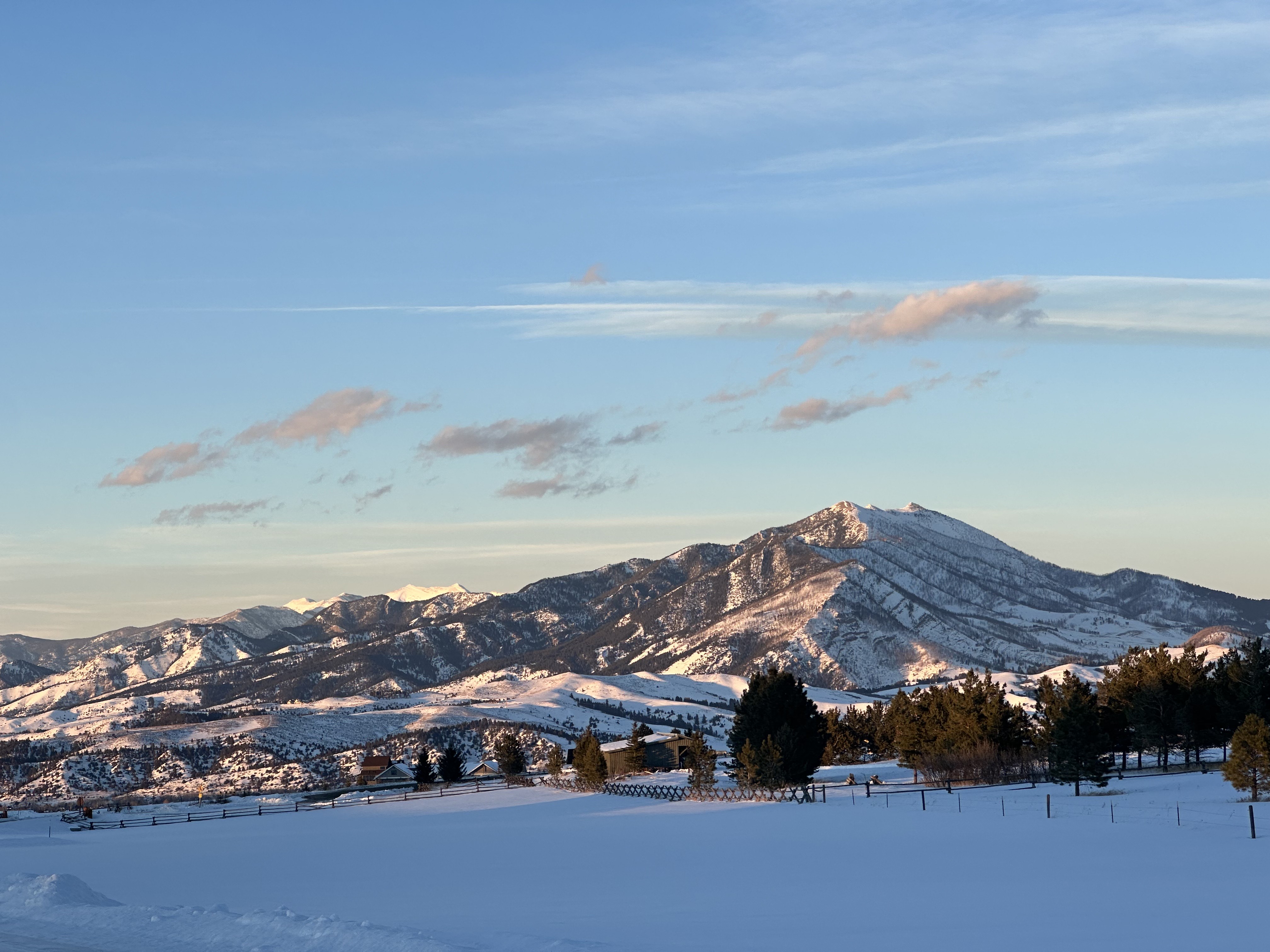 Montana mountains in winter light
